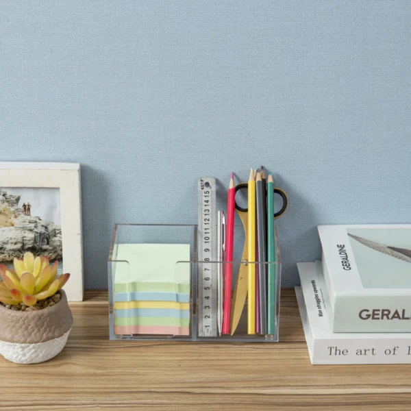 Clear Sticky Note Office Supplies Desk Organizer