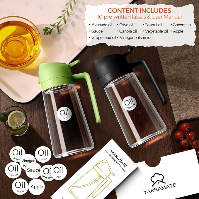 YARRAMATE 2Pcs 16oz/470ml Olive Oil Dispenser - Image 3
