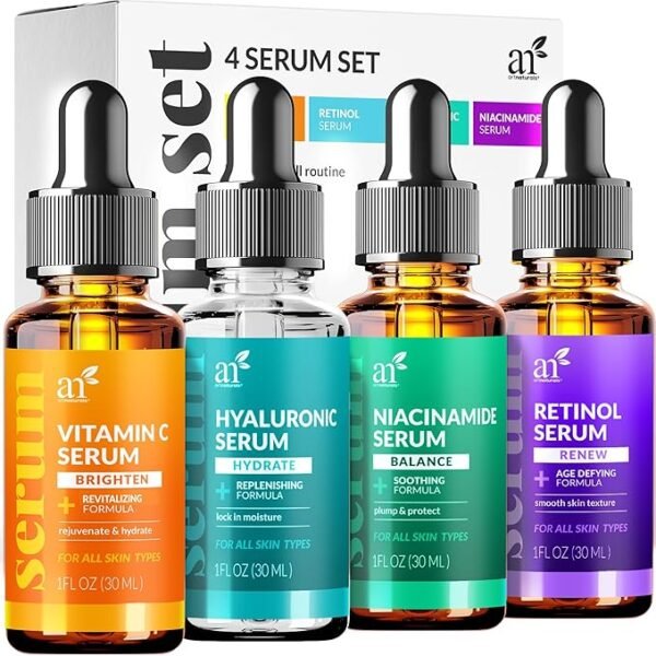 Vitamin C Serum Skin Care 4-Piece Set: Includes Retinol