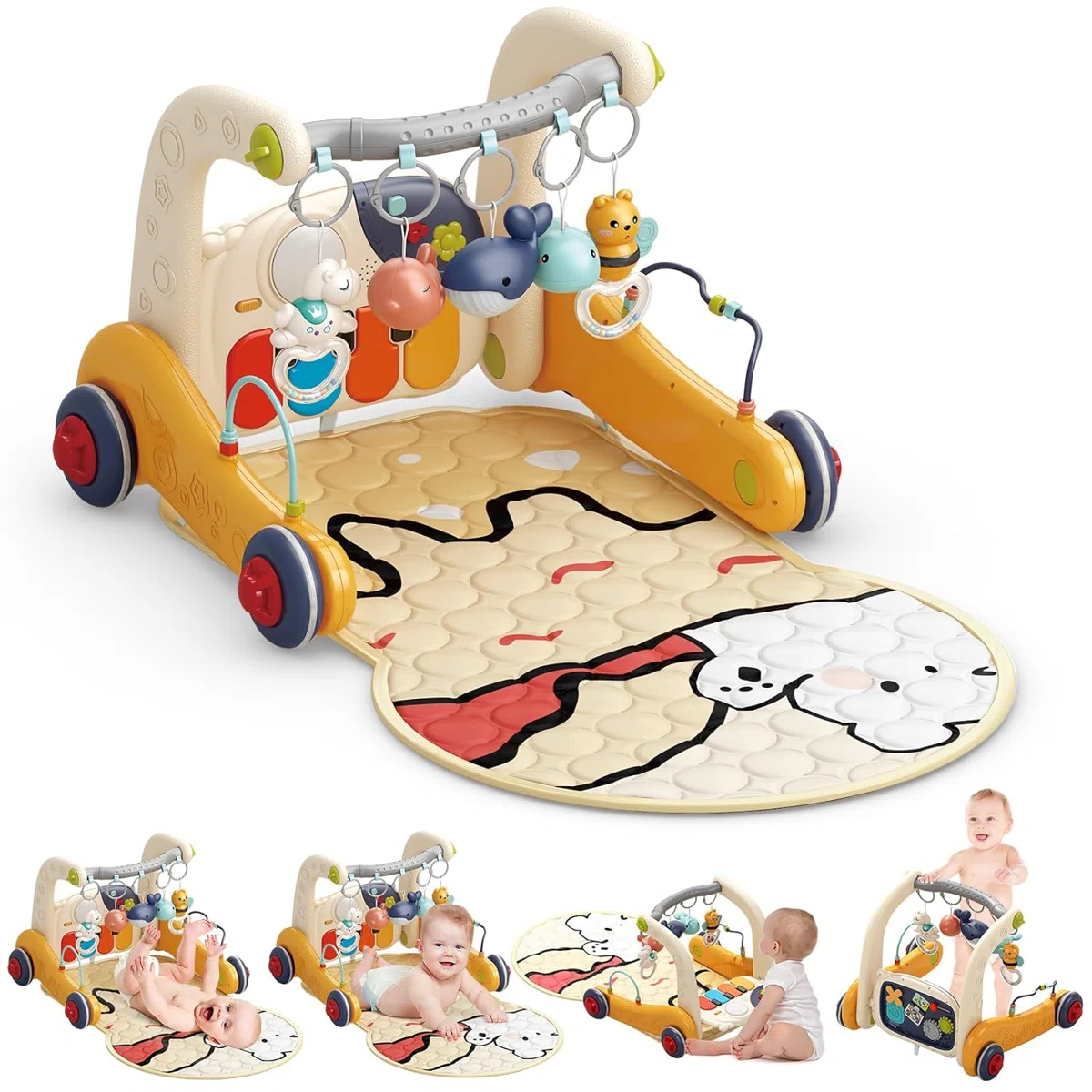 Baby Gym with 5 Hanging Toys Baby Play Mat Boy